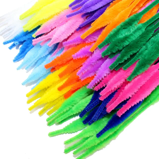 100pcs lot wavy shape chenille stems pipe cleaners kids toys diy