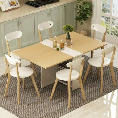 Us 150 99 Folding Extendable Dining Table Pear Wood Color Movable With Storage Rack Chairs Not Included In Tables From Furniture On Us 150 99 Folding Extendable Dining Table Pear Wood Color Movable With Storage Rack Chairs Not Included In Tables From Furniture On