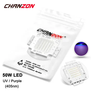 50W LED Light Bulb Lamp UV Ultraviolet 405nm 30-34V 1500mA High Power 50 W Watt Purple Ultra Violet Chip Integrated 50Watt COB