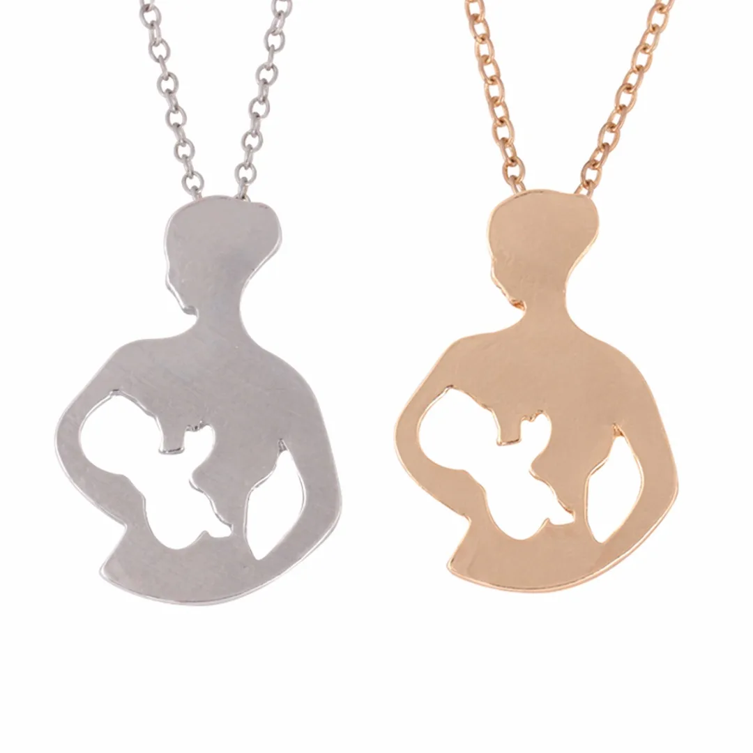 Charming Baby Mother Necklace Fashion Daughter Son Child Family Love Pendant Necklace Shellhard Jewelry Accessories