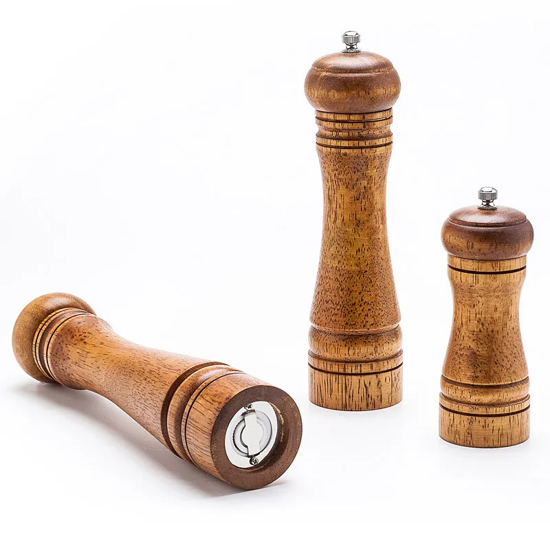 Kitchenware storage block tools home goods manual oak pepper crude salt cumin grinder holder rack accessories organizer