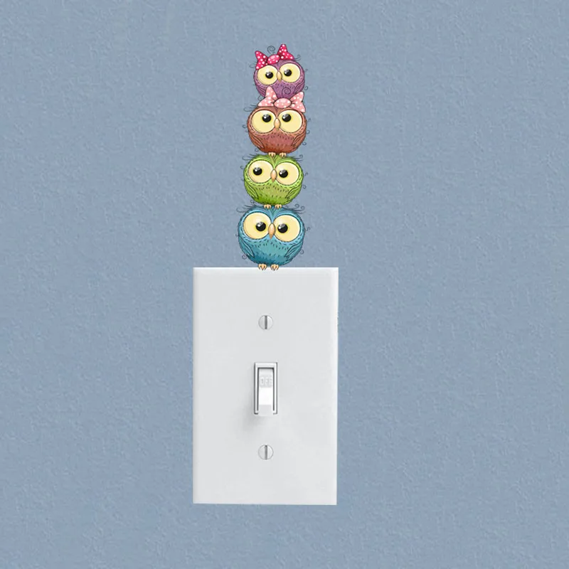 YOJA самый крутой семейный переключатель с картинкой Совы стикер стены комнаты спальни персонализированные цветные Декор 10SS0144