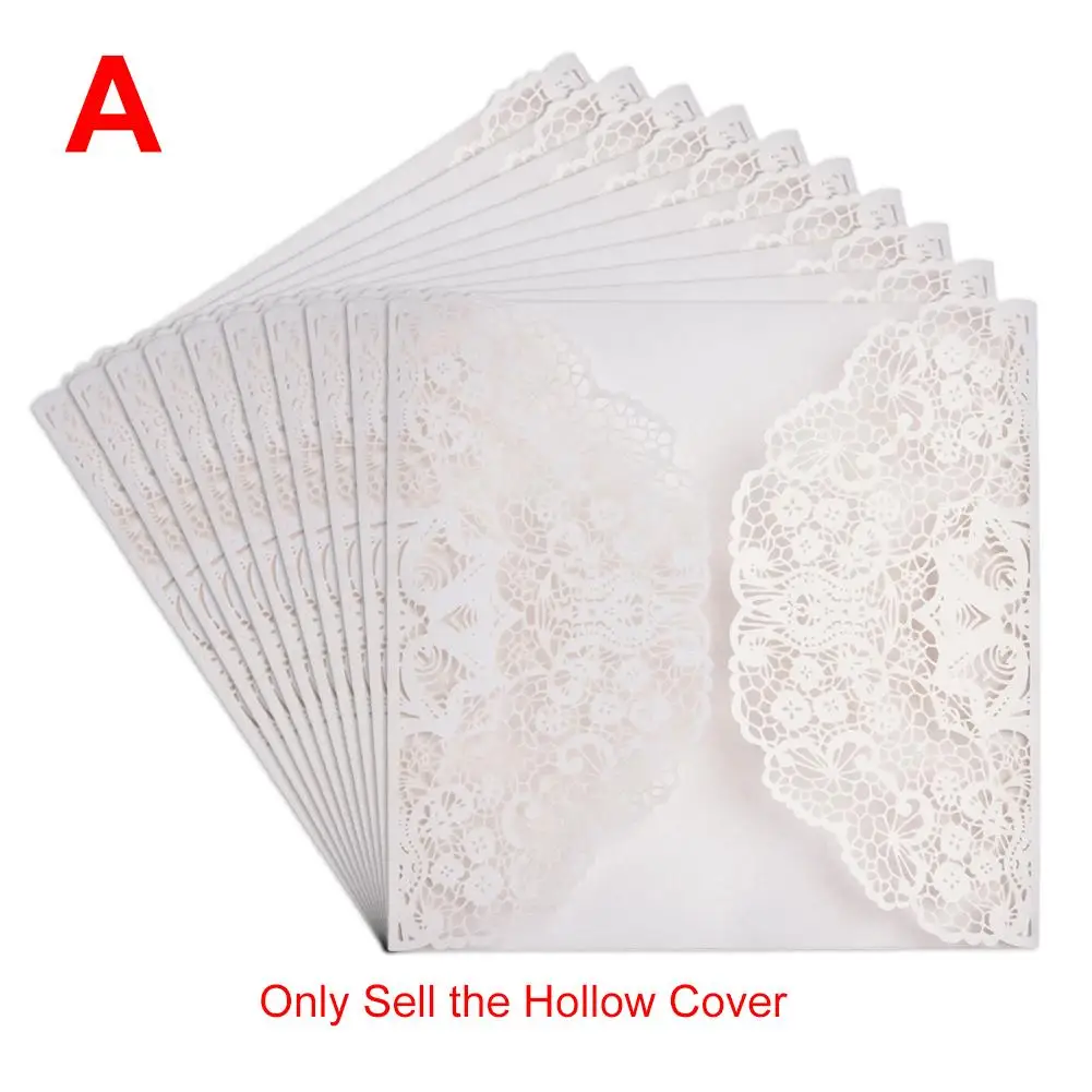  10pc/lot White Hollow Laser Cut Wedding Invitations Elegant Engagement Wedding Invitation Card With - 33038915737