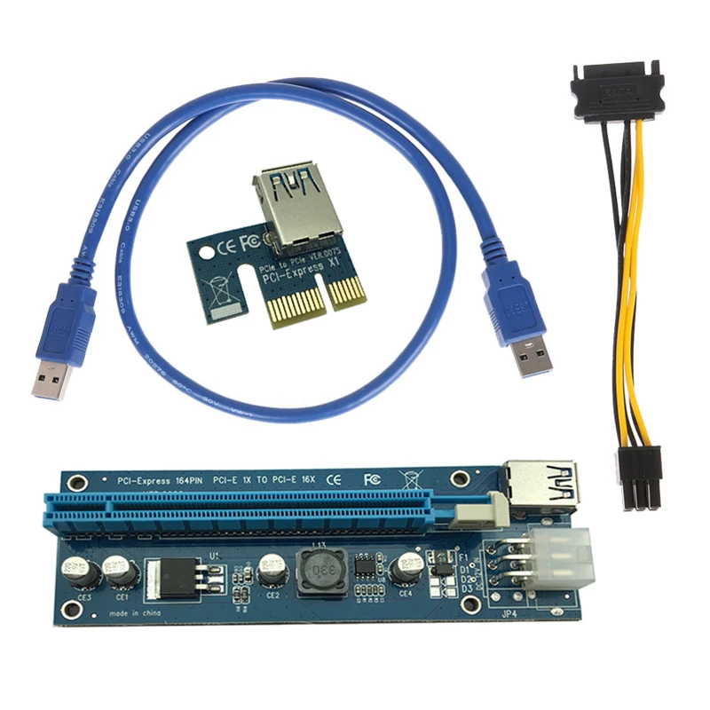 60cm USB 3.0 PCI-E Express 1x to 16x Extender Riser Card Adapter pcie 1 to 4 usb for Graphics Video card for Bitcoin Litecoin