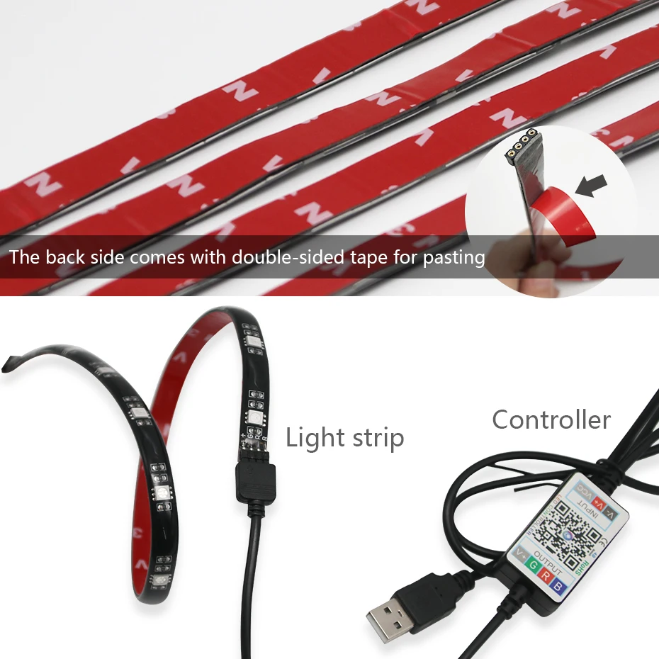 USB RGB 5050 Waterproof Led Strip Lights For TV Back Light LED Light Ribbon Tape For Computer LED Strip Light DC 5V Backlight    (7)