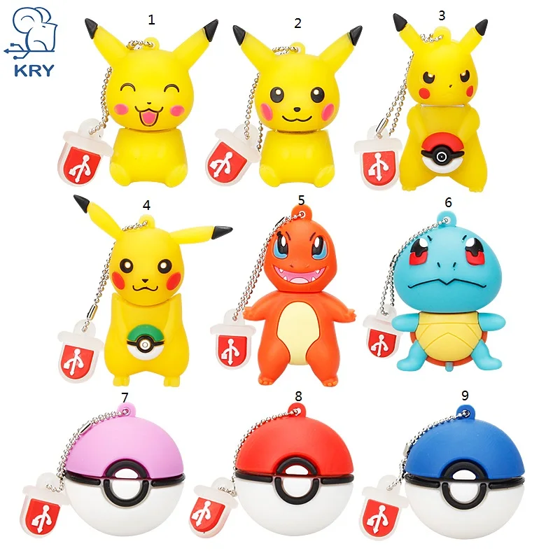 XIWANG Pen drive bonito dos desenhos animados pokemon Pikachu pendrive 32 gb 16 gb 8 gb 4 gb usb flash drive memory stick bola