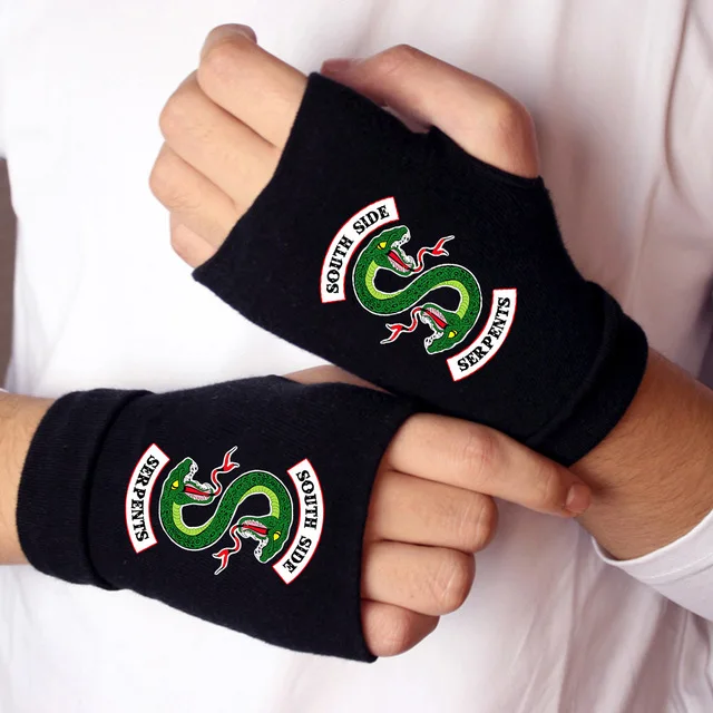 

Giancomics Riverdale Gloves Undertale Marvel Short Wool Gloves Black Screen Touched Thickening Layer Props Costume Unisex Gift