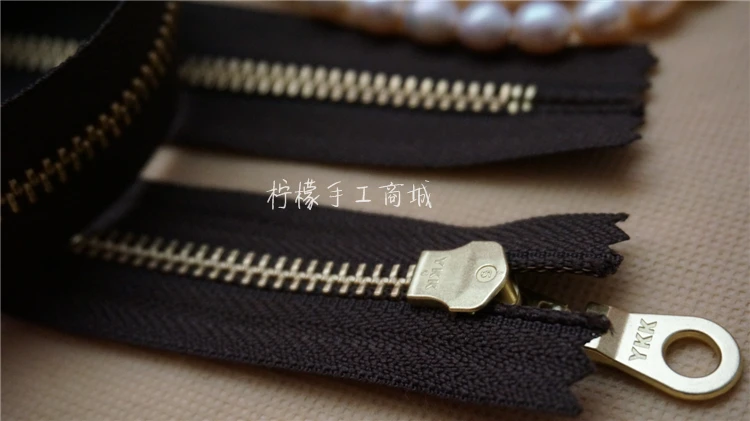 YKK5 металлическая Золотая медная Закрытая цепь на молнии 15-60 см одежда с кофе тематикой карман сумка