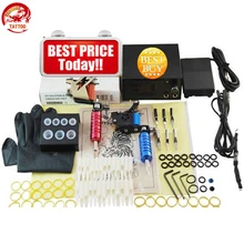 Завершенная татуировка машина набор 10 электромагнитные машинки для татуажа Набор Мощность татуировки начинающих комплекты зажимов постоянный макияж PTK-911-A1