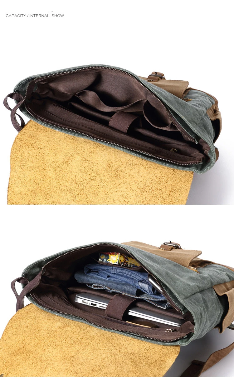 Женский рюкзак в стиле ретро, контрастная масляная восковая Водонепроницаемая Холщовая Сумка, рюкзак для путешествий, школьный рюкзак с отделением для ноутбука, большая ВМЕСТИТЕЛЬНОСТЬ
