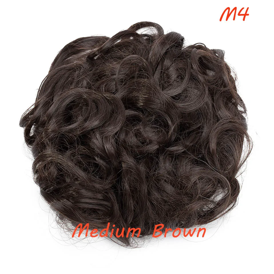 S-noilite большой гребень клип в вьющихся синтетических волос штук шиньон Updo покрытие шиньон наращивание волос булочка - Цвет: M4