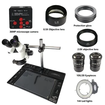

3.5X-90X Trinocular Stereo Microscope 36MP HDMI USB Camera Soldering Mobile Phone Repair Microscopio Maintenance station tools