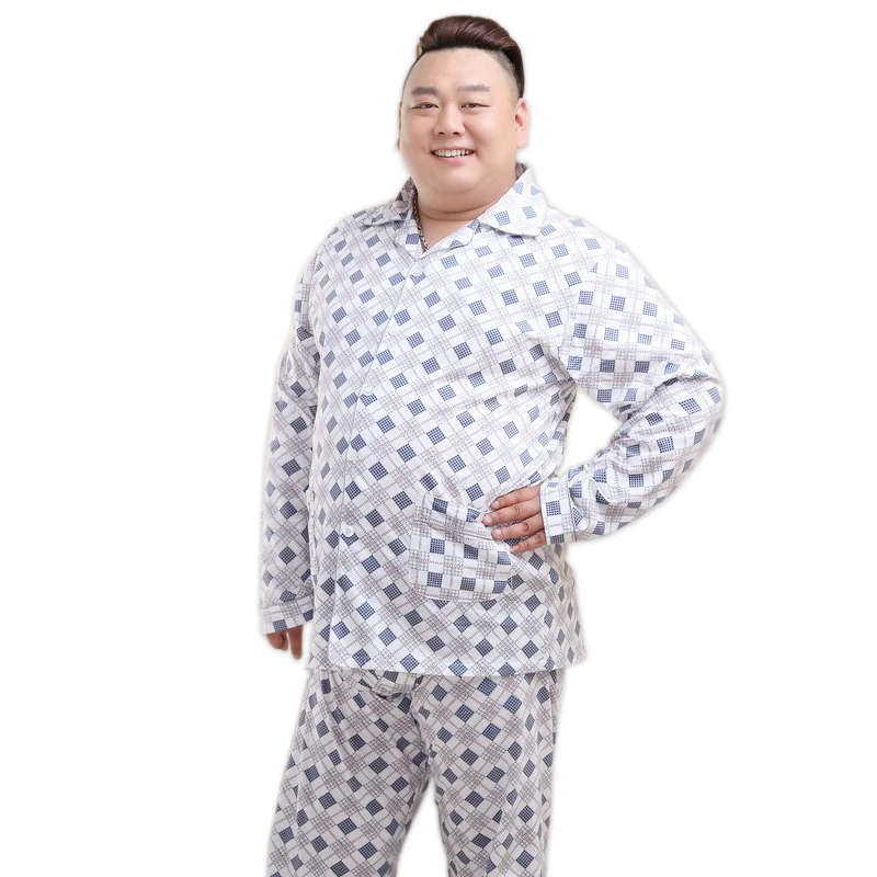 

Plus Size 5XL 100% cotton thin pajama sets men spring summer casual plaid pyjamas mens Sleepwear homewear pijama hombre
