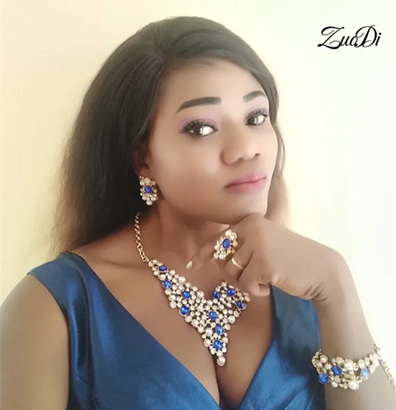 

ZuoDi Exquisite Dubai gold colorful Jewelry Set Wholesale Nigerian Woman Wedding Fashion African Luxury Beads Jewelry Set Brand