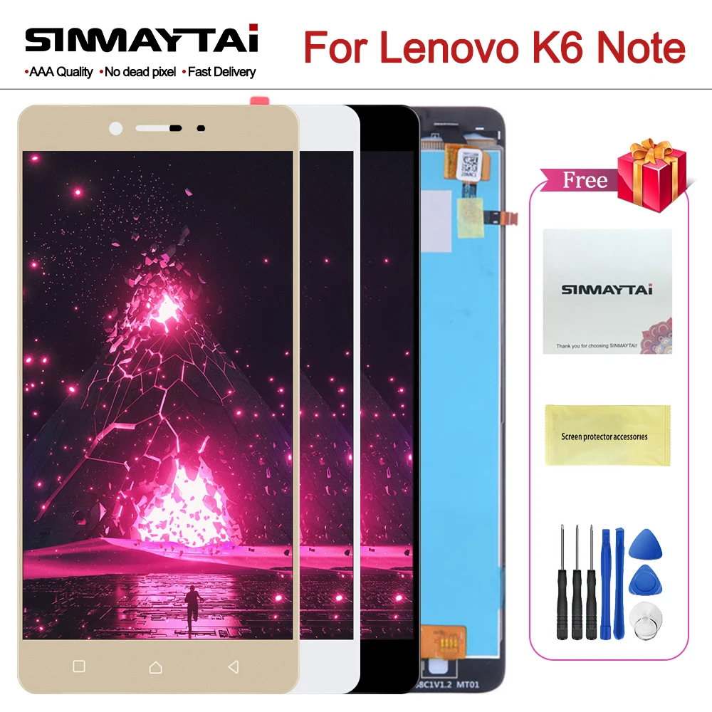 100% протестированный 5 ''для Lenovo K6 NOTE дисплей сенсорный экран дигитайзер Замена