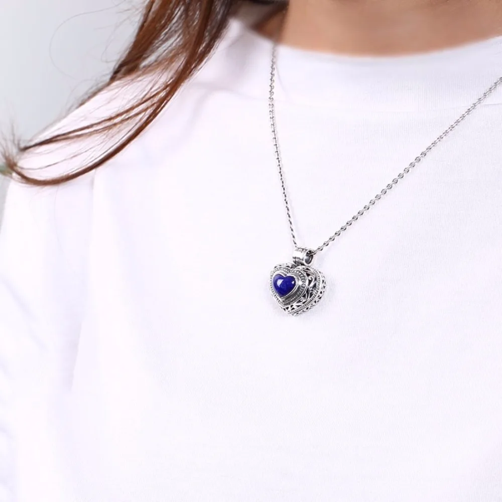 Женская подвеска из стерлингового серебра Lapis Lazuli с открытым кулоном в виде