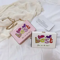 Женская модная сумка с буквенным принтом «Best Love», Сумка с ремешками и цепочкой, taschen, Женская bolsa masculina sac femme bolsa feminina torebka