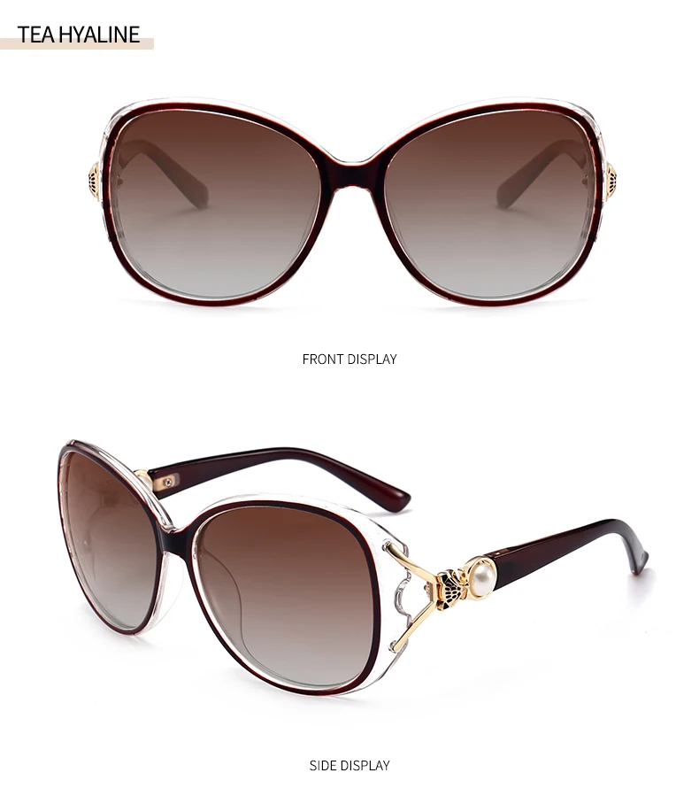 Мода Овальные поляризованных солнцезащитных очков Для женщин Элитный бренд дамы вождения очки Пластик