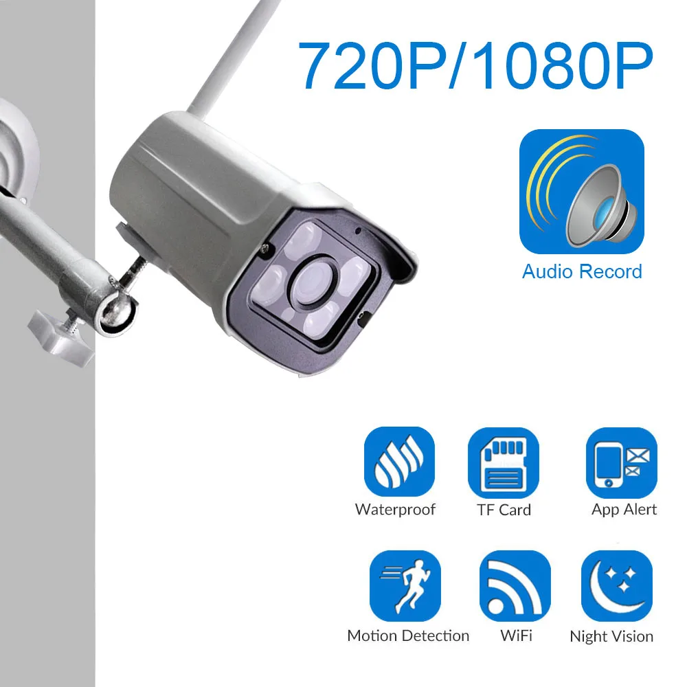

HD Wifi IP Camera 2.0MP 1080P Outdoor Weatherproof Infrared Night Vision Security Video Surveillance Camera Audio Record