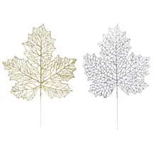 

1PC Glitter Artificial Flowers Leaves Christmas Tree Decor Hanging Ornament Hollow Out Leaves christmas decoration for home