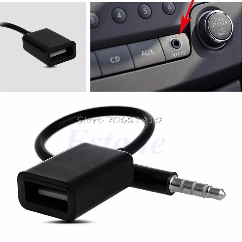 3,5 мм штекер AUX аудиоразъем USB 2,0 Женский кабель автомобиля шнура MP3 Прямая доставка