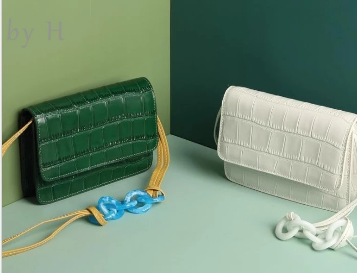 

by H 2019 new high quality french luxury designers womens mini croco bag acrylic chain female shoulder bag mini purse alligator