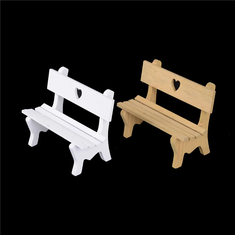 Multi Pattern Optional Mini Chair Bench Stool Ornaments Wooden Props Doll House Decoration Accessories Nice Gift for Childern