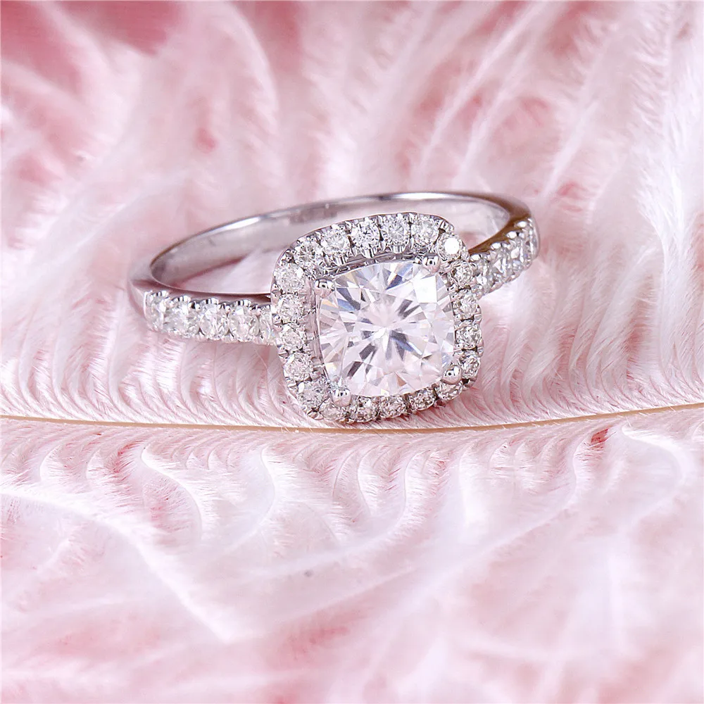moissanite engagement ring- cushion cut (2)