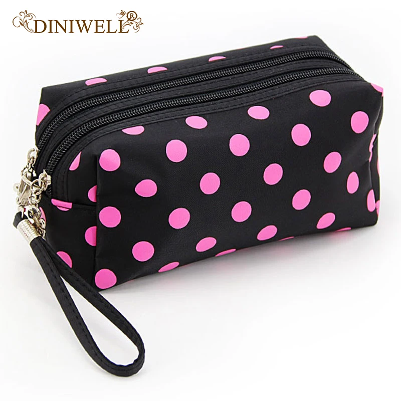 Buy DINIWELL Dot Printed Polyester Hanging Travel Toiletry Bag With Zipper