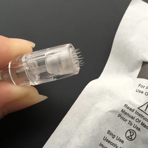 Cartucho para Auto Ponta de Agulha Elétrica Caneta Derma Agulhas Baioneta 12 Pinos Mym Microneedle Tatuagem 50 Pçs