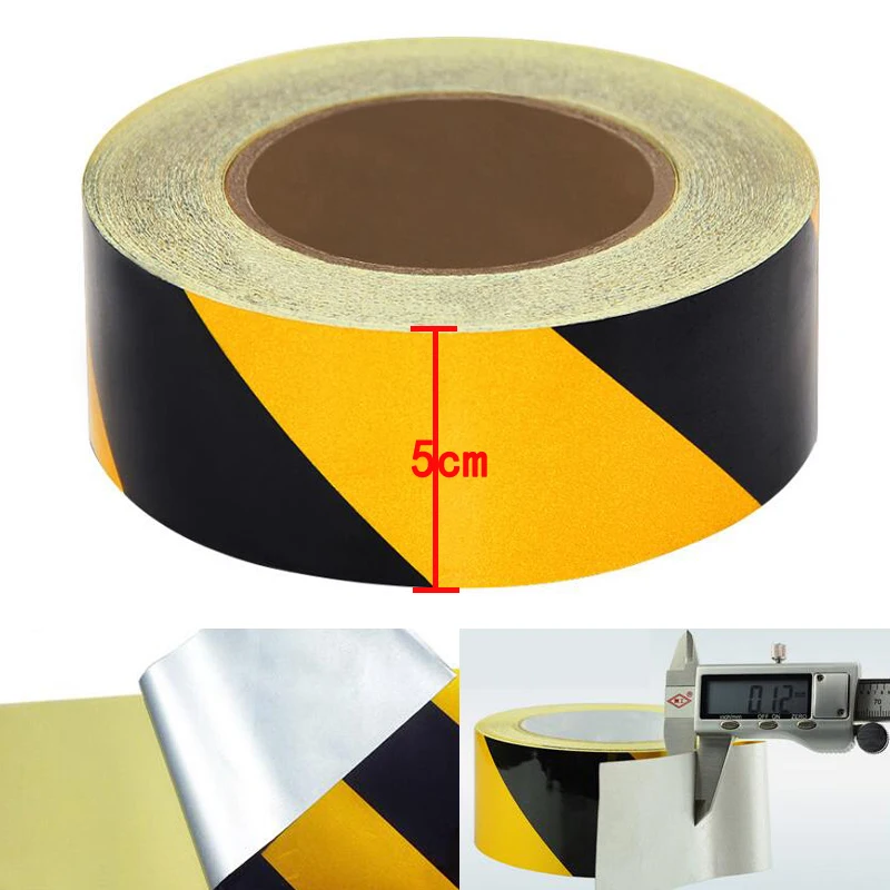 5cmx30m Self-Adhesive Reflective Sticker Warning Strip Decal corrosion resistance