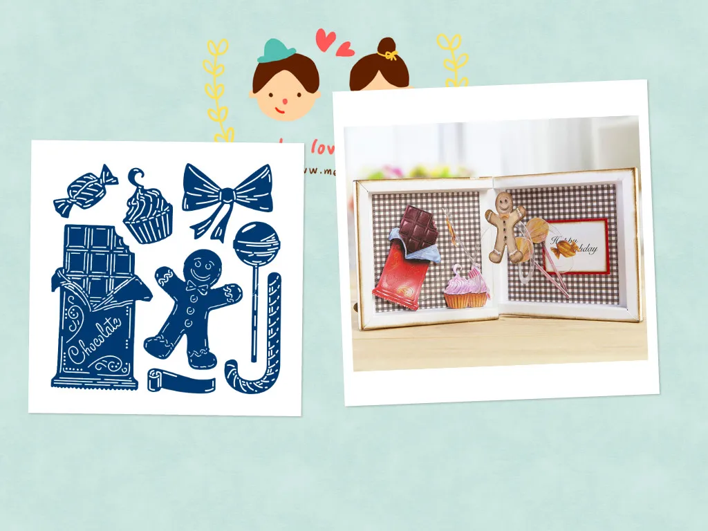 

Candy Man Cartoon cutting dies DIY Scrapbooking Photo Album Embossing For Gift Card Making supplies Handcraft 2019