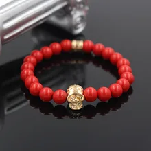Индивидуальность личности человеческий скелет бусины в виде голов энергетический браслет натуральный красный Ma'am Йога браслеты с орнаментами