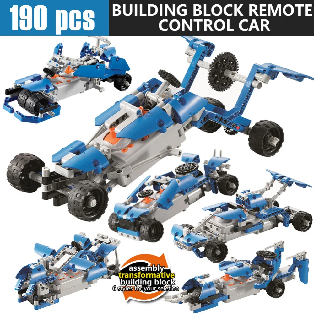 190pcs Building Blocks RC Cars Remote Control Model Car 2CH 2.4GHz