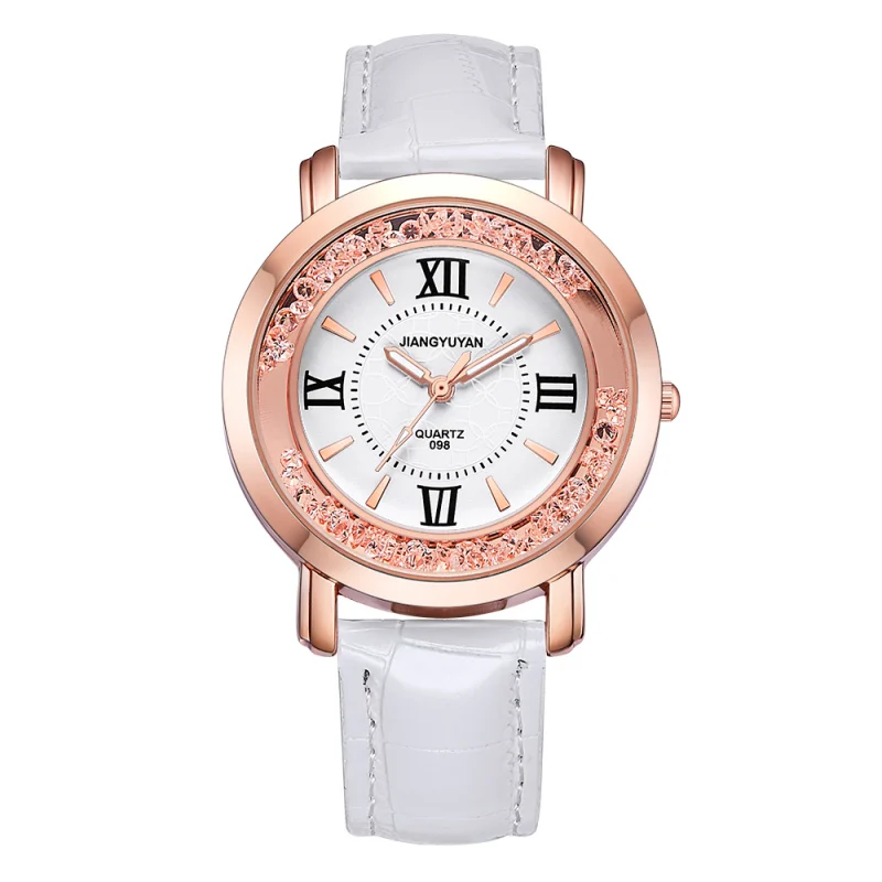 

JIANGYUYAN Brand New Ladies Watch Fashion Ctystal Student Belt Watch Women Quartz Wristwatches Relogio Feminino