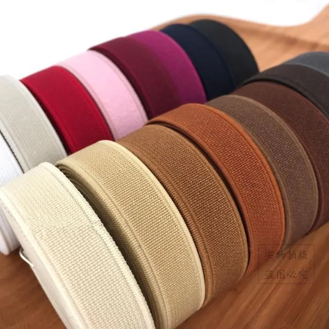 High quality color mercerized super thin wide elastic band for waistband  2.5cm to 6cm