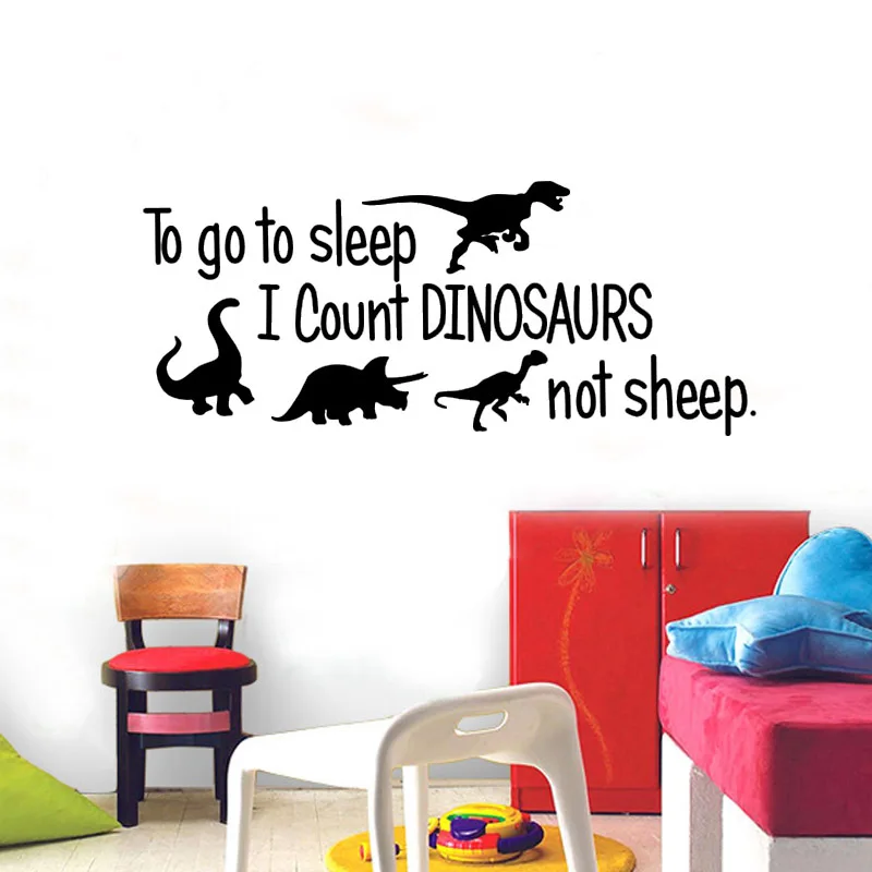 To go to sleep I CALT динозавры не овцы настенные Стикеры для детской комнаты украшение