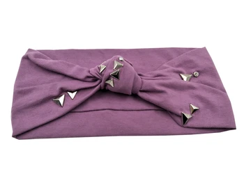 

J17433 2017 new spring fashion solid hair bands cotton lady headbands stretchy triangle studs knot headwear headband for women
