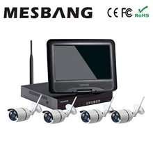 Горячая дешево Встроенный 1 ТБ HDD жесткий диск 10 дюймов монитор 4 CH NVR набор домашней безопасности ip-камера Беспроводная dhl FedEx