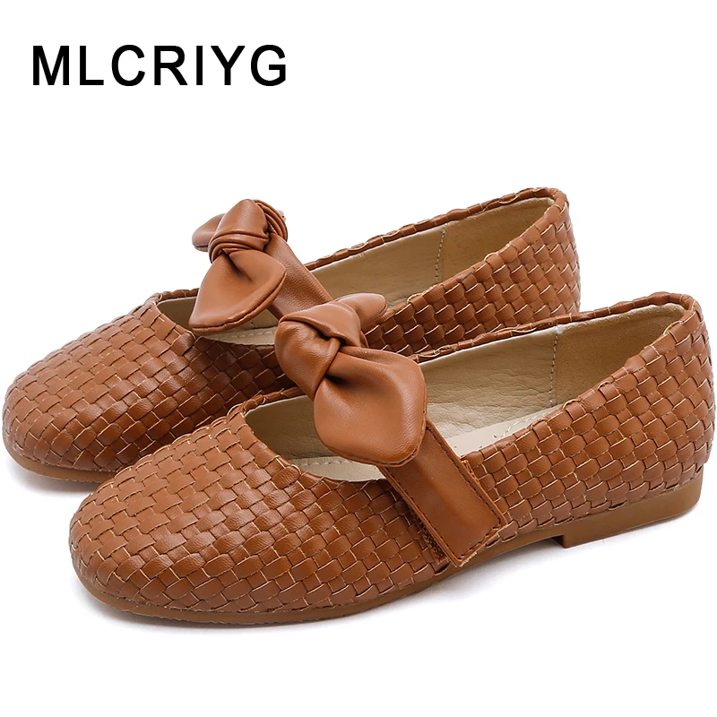 

New 2019 Autumn Kids Bow Shoes Children Pu Leather Shoes Baby Girls Black Princess Flats Toddler Brand Shoes Party Mary Jane