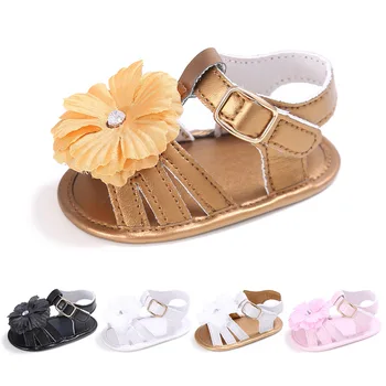 

Fashion cute baby girl princess flower artificial PU leather baby button first Walkers Baby Shoes soft bottom non-slip baby shoe