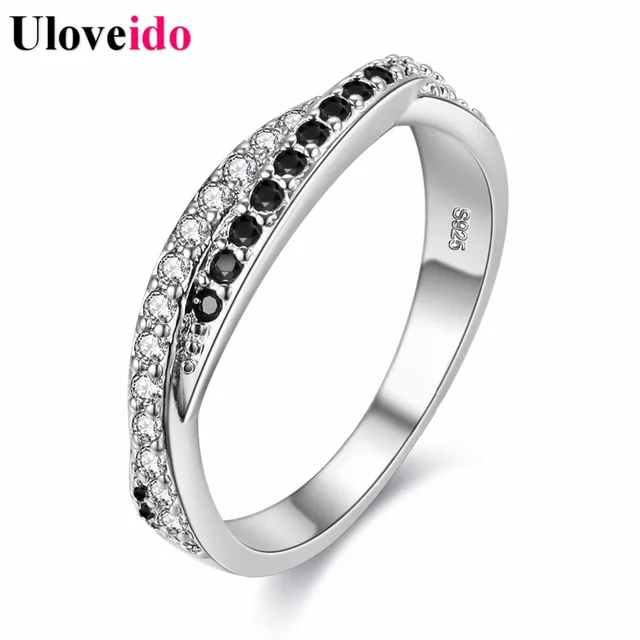 50 Off Women Wedding Rings For Silver Color Black White 50 Off Women Wedding Rings For Silver Color Black White Crystal Ring