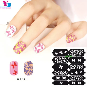 

10pcs/lot Design Hollow Nail Art Stickers Vinyls Image Guide Polish Manicure Tools Nail Pattern Butterfly DIY Decorations Decals