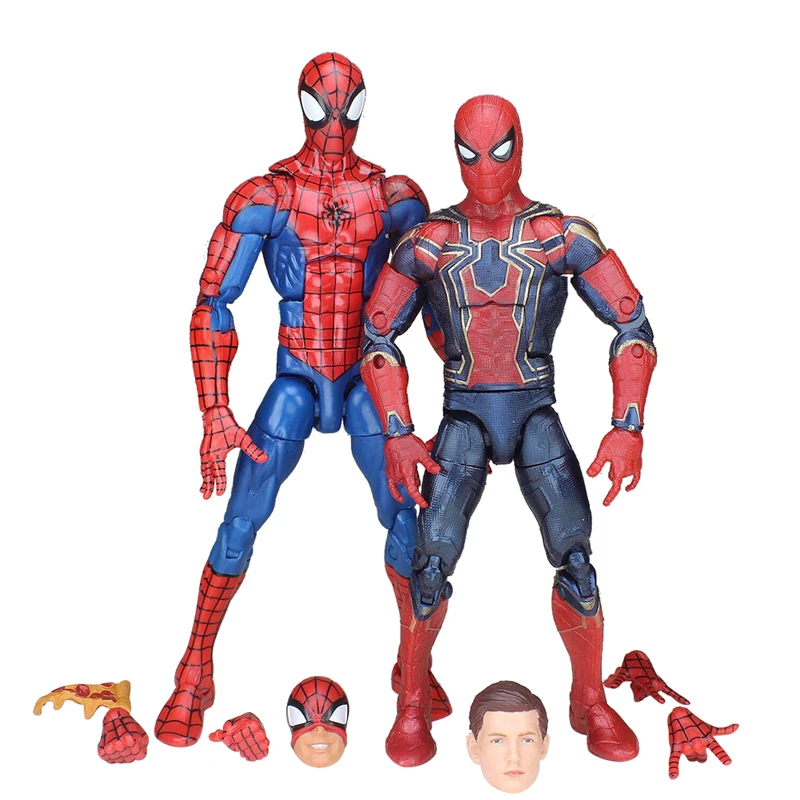 

2PCS 6" Spiderman Infinity War Marvel Avengers Legends Action Figure Pizza Spider Man Model Toys for Christmas Gift