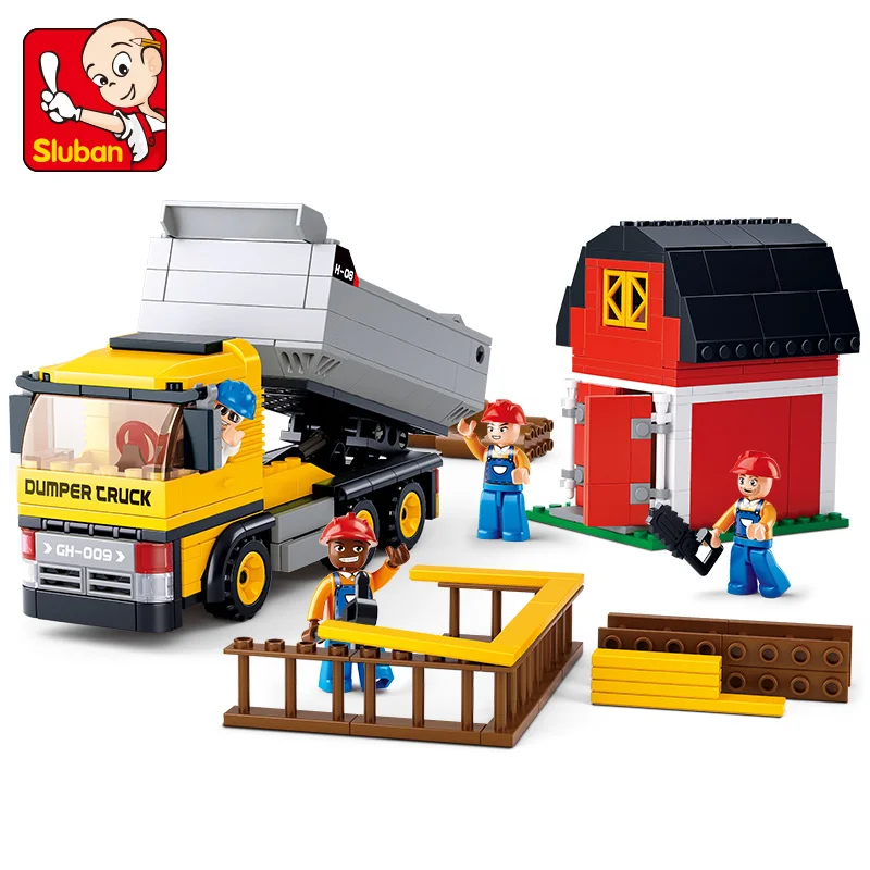 

Sluban 384Pcs Engineering Dumper Truck Model Building Blocks 3D Early Children Brinquedos Educativo Bricks