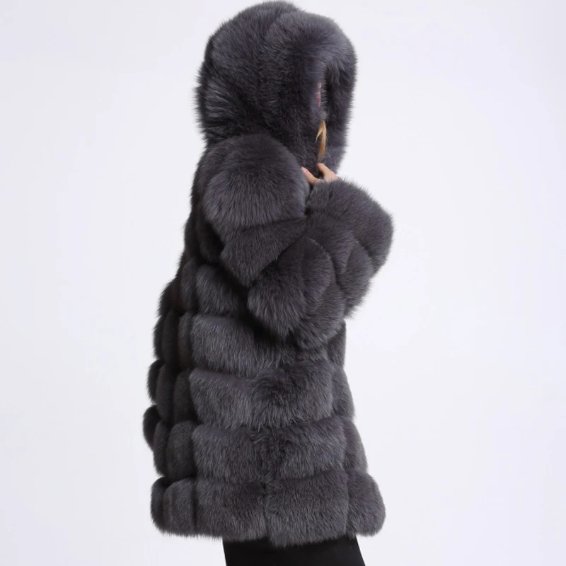 UPPIN Новое плотное зимнее пальто с капюшоном, пальто из искусственного меха, пальто из меха лисы, большие размеры 4XL, пальто более размера