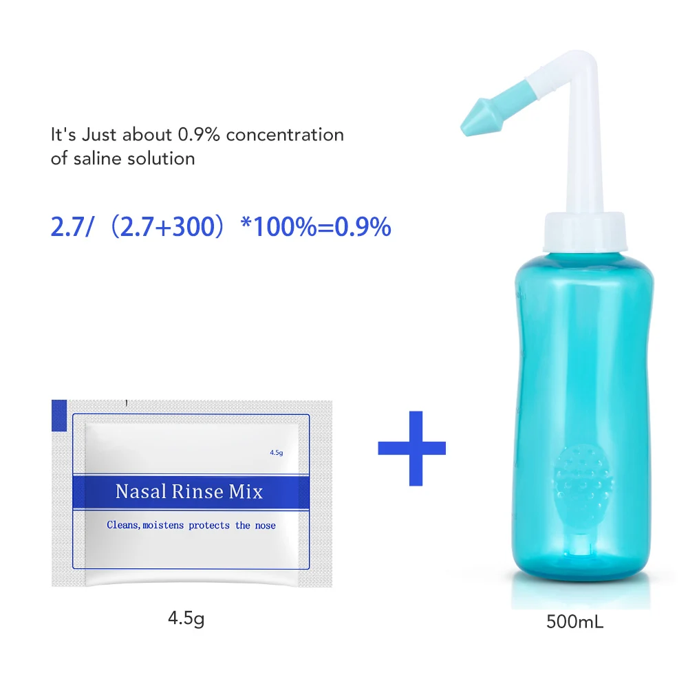 500ML Nasal Wash Cleaner Irrigator Adults Children 20 Bags
