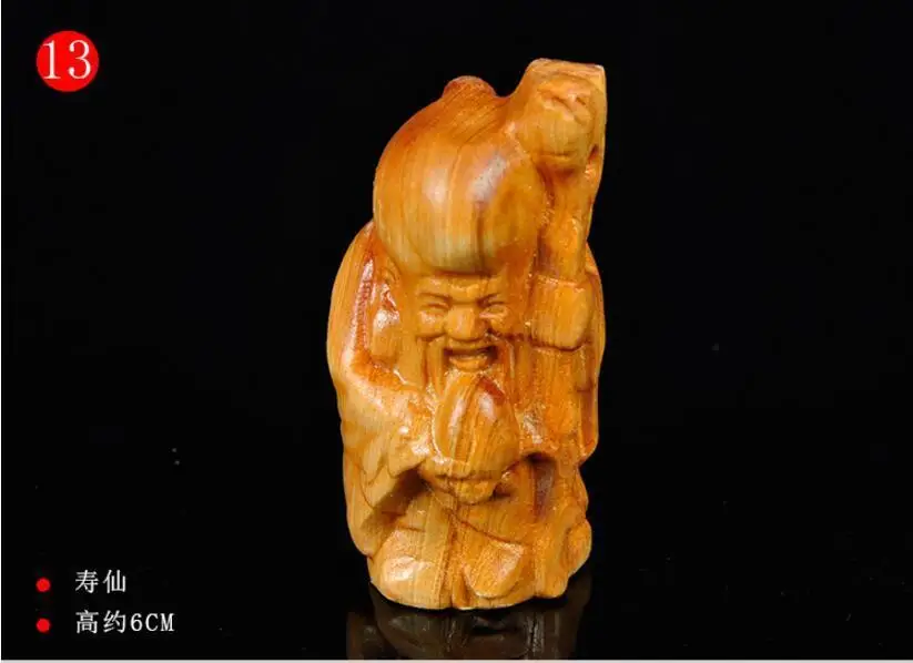 

Hand Carved Boxwood Netsuke Chinese God of Longevity Long Live