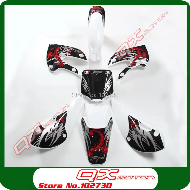 

Dirt Pit Bike Parts KLX110 Plastic kit + 3m graphics Sticker Kit For KX65 KLX110 DRZ110 Dirt Pit Bikes Free shipping