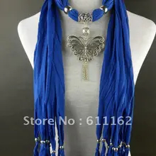 Бесплатно модные ювелирные подвески шарф Сплав бабочка кулон чистый цвет ожерелье шарф женский шарф P